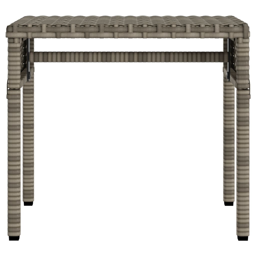 Ligstoel met luifel en tafel grijs poly rattan