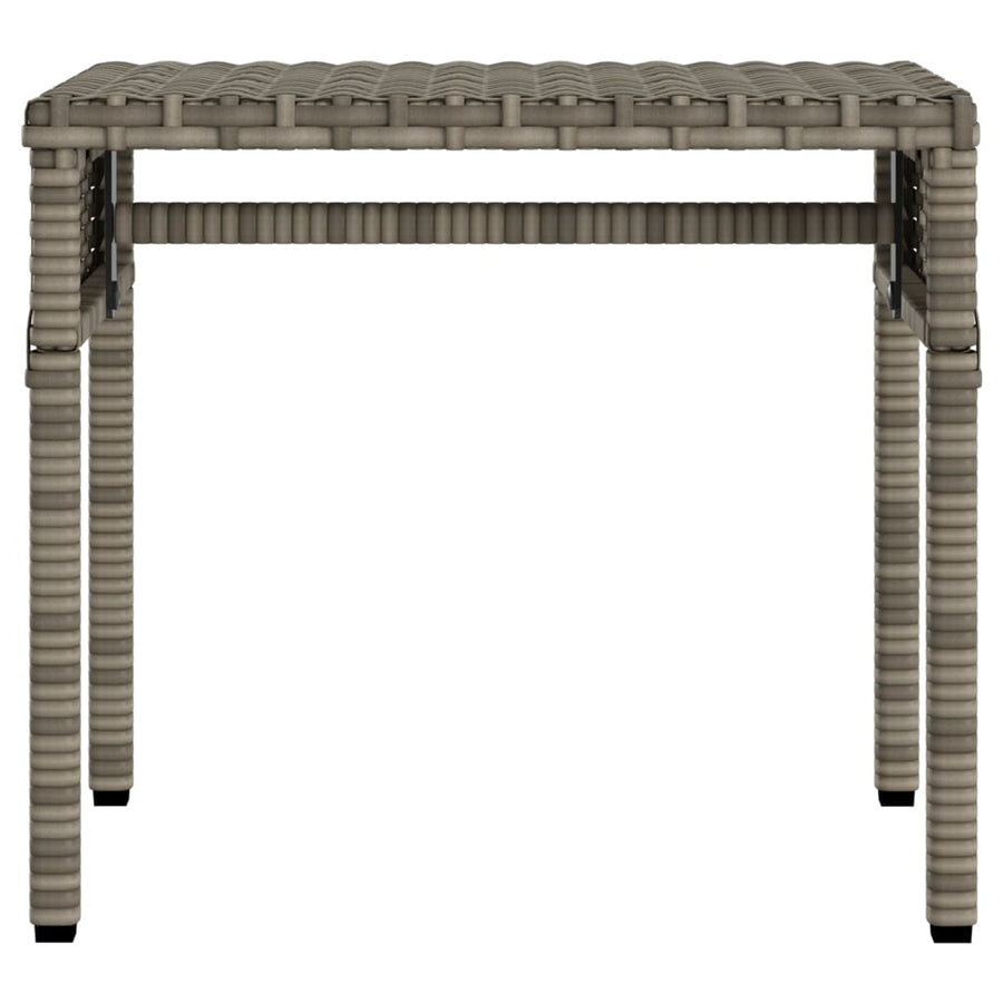 Ligstoel met luifel en tafel grijs poly rattan