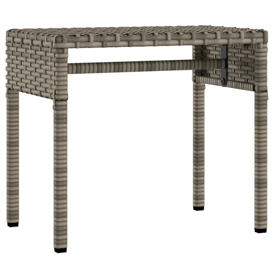 Ligstoel met luifel en tafel grijs poly rattan