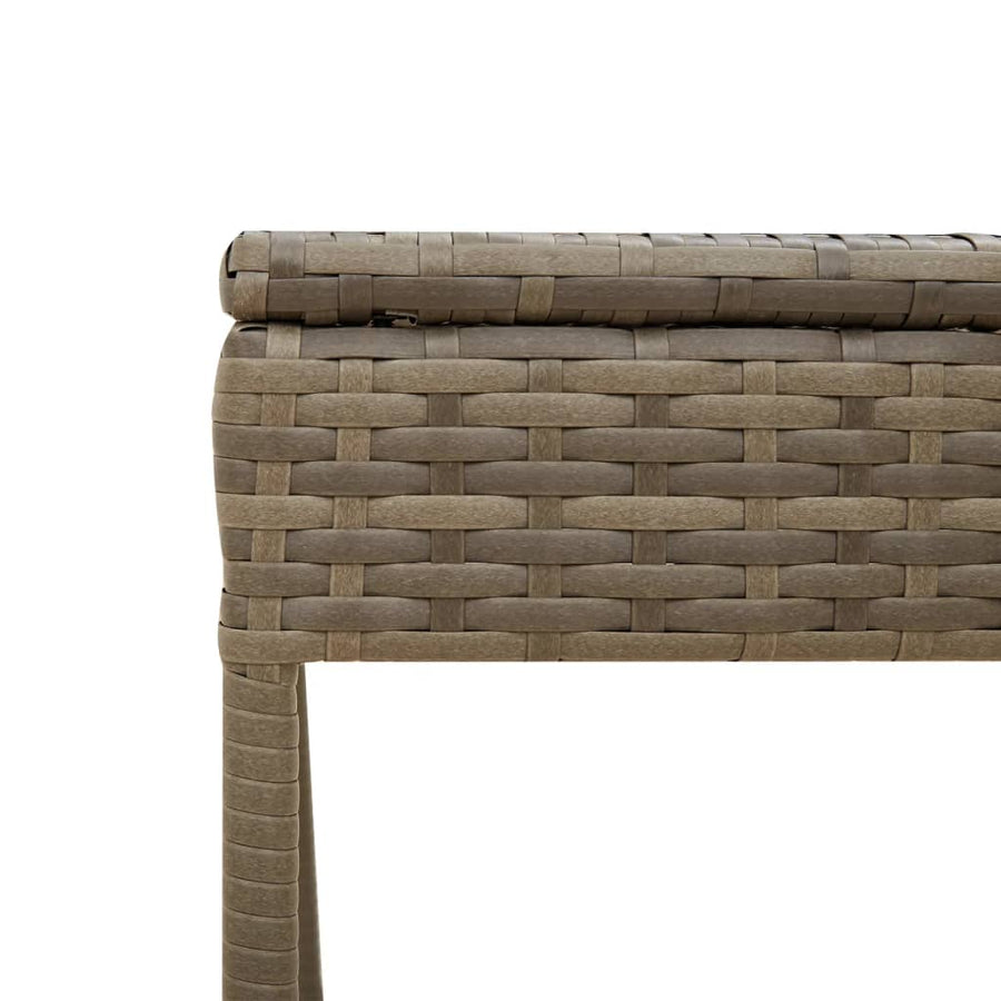 Ligstoel met luifel en tafel grijs poly rattan