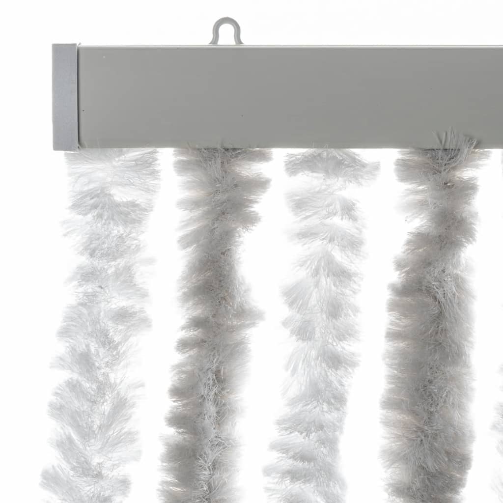 Vliegengordijn 56X200 Cm Chenille Lichtgrijs En Wit