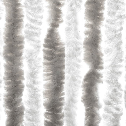 Vliegengordijn 56X200 Cm Chenille Lichtgrijs En Wit