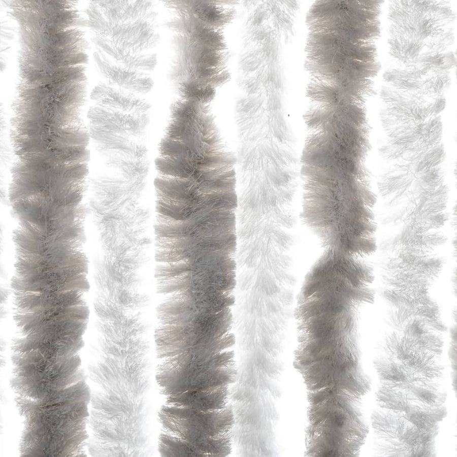 Vliegengordijn 100X200 Cm Chenille Lichtgrijs En Wit