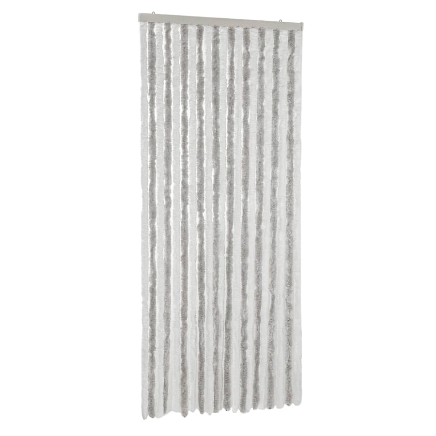 Vliegengordijn 100X220 Cm Chenille Lichtgrijs En Wit