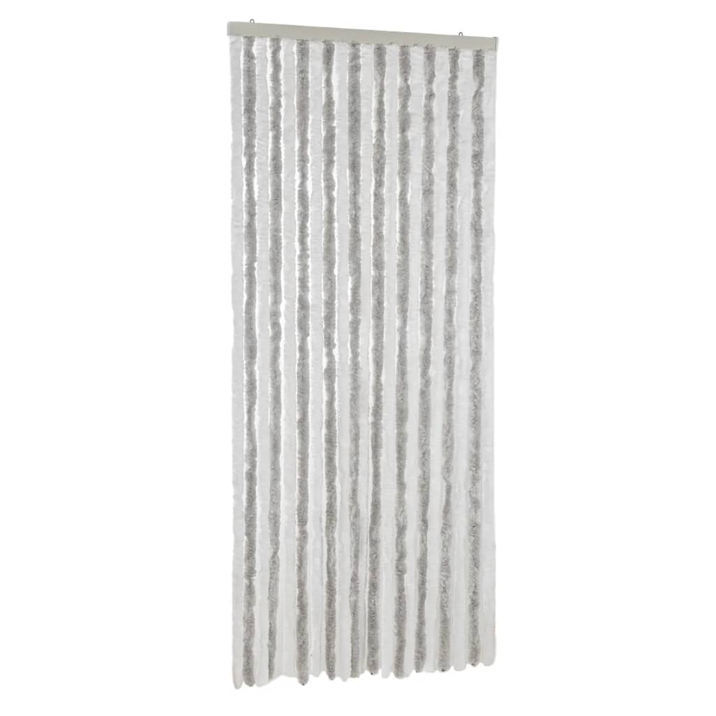 Vliegengordijn 100X230 Cm Chenille Lichtgrijs En Wit