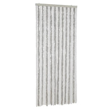 Vliegengordijn 100X230 Cm Chenille Lichtgrijs En Wit