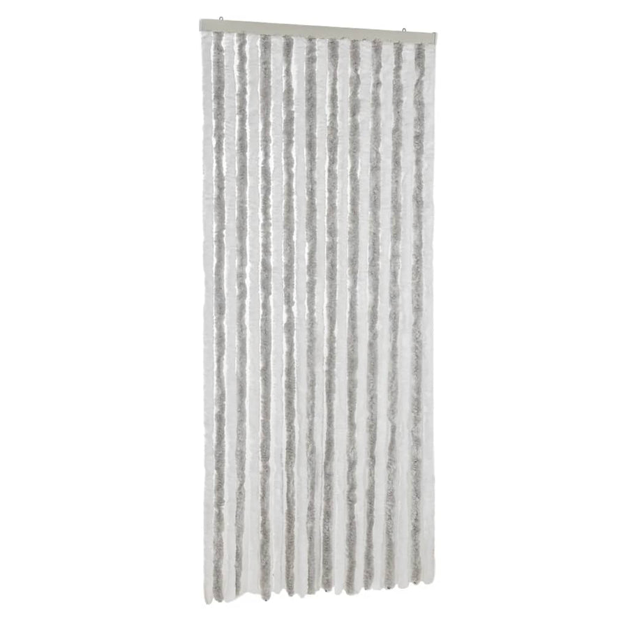Vliegengordijn 100X230 Cm Chenille Lichtgrijs En Wit