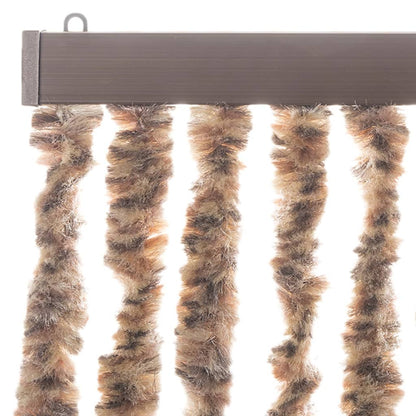 Vliegengordijn 56x185 cm chenille beige en donkerbruin