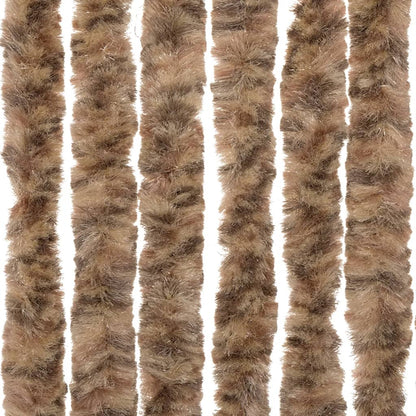 Vliegengordijn 56x185 cm chenille beige en donkerbruin