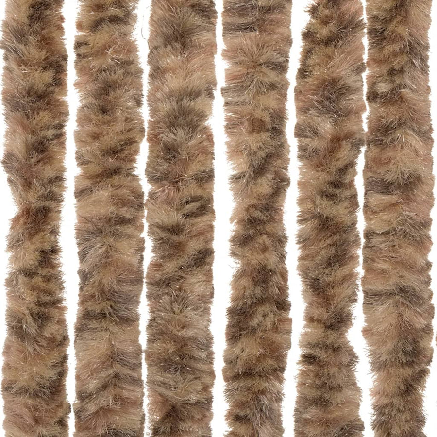 Vliegengordijn 56x185 cm chenille beige en donkerbruin