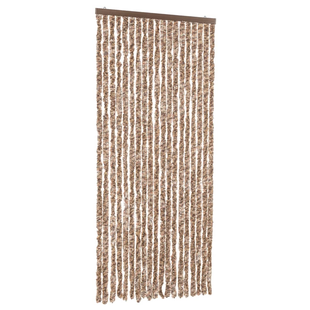 Vliegengordijn Chenille Beige En Donkerbruin 56 x 200 cm