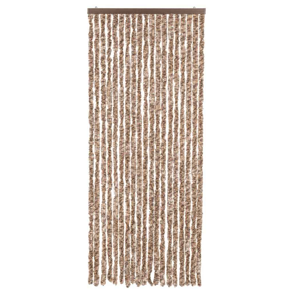 Vliegengordijn Chenille Beige En Donkerbruin 56 x 200 cm