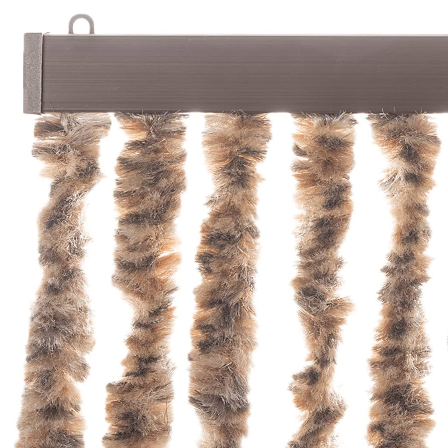 Vliegengordijn Chenille Beige En Donkerbruin 56 x 200 cm