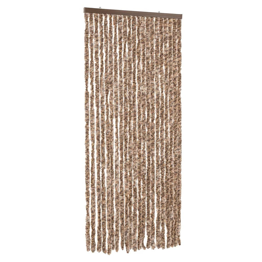 Vliegengordijn 90X200 Cm Chenille Beige En Donkerbruin
