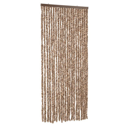 Vliegengordijn 90X220 Cm Chenille Beige En Donkerbruin