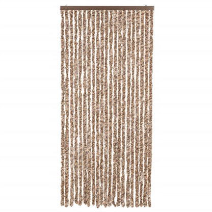 Vliegengordijn 90X220 Cm Chenille Beige En Donkerbruin