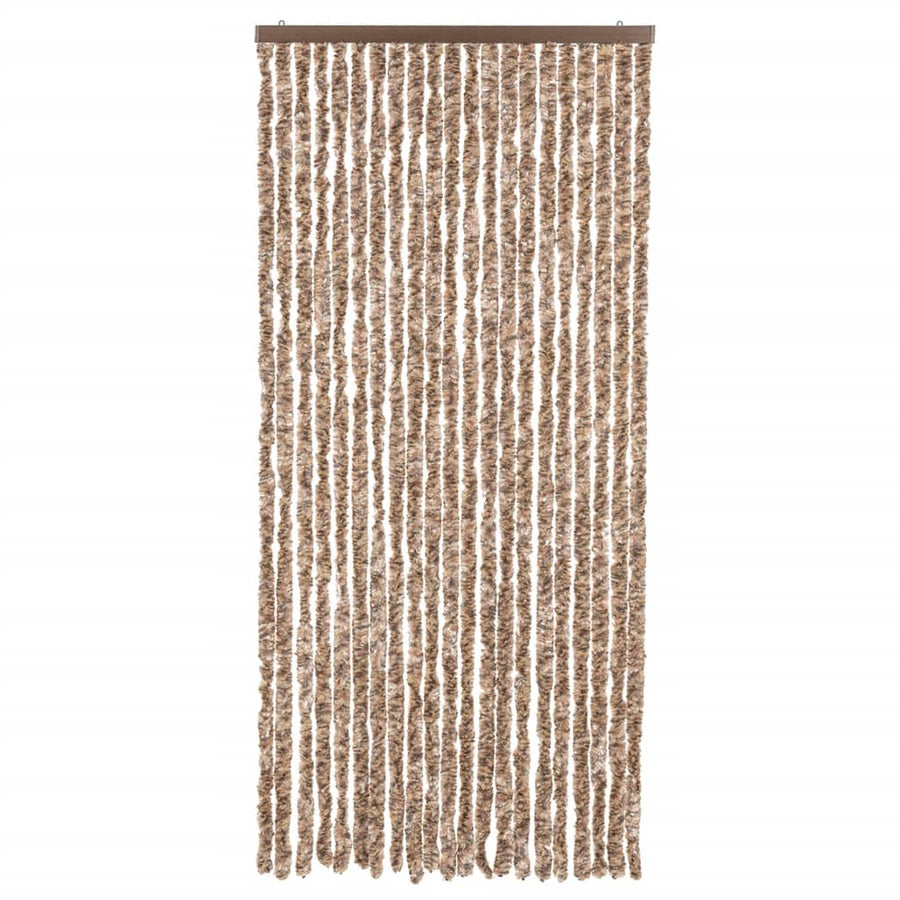 Vliegengordijn 90X220 Cm Chenille Beige En Donkerbruin