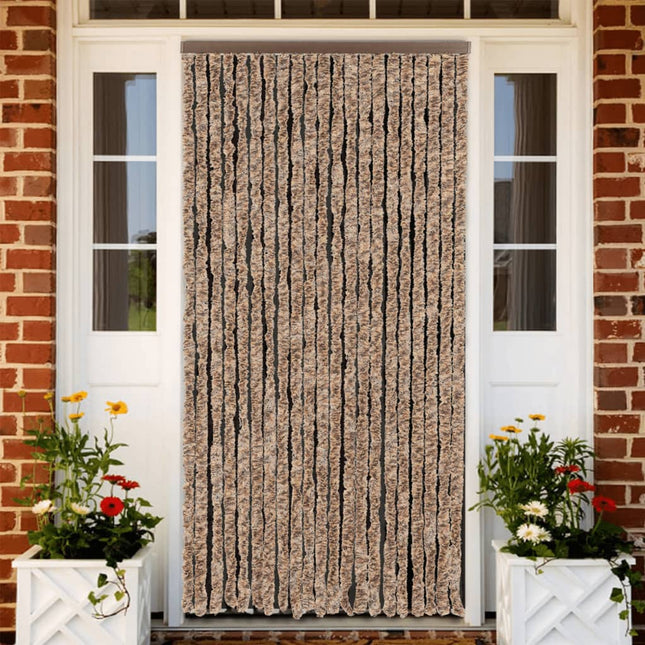 Vliegengordijn 100X220 Cm Chenille Beige En Donkerbruin