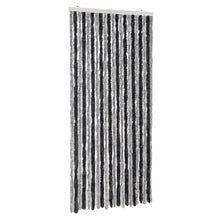 Vliegengordijn 56X185 Cm Chenille Grijs En Zwart