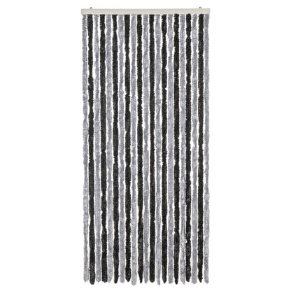 Vliegengordijn 56X185 Cm Chenille Grijs En Zwart