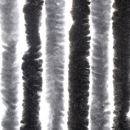 Vliegengordijn 56X185 Cm Chenille Grijs En Zwart