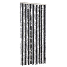 Vliegengordijn 56x200 cm chenille grijs en zwart