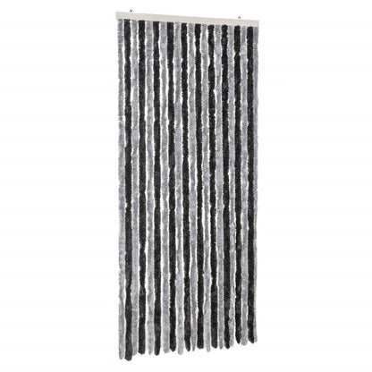 Vliegengordijn 100X220 Cm Chenille Grijs En Zwart