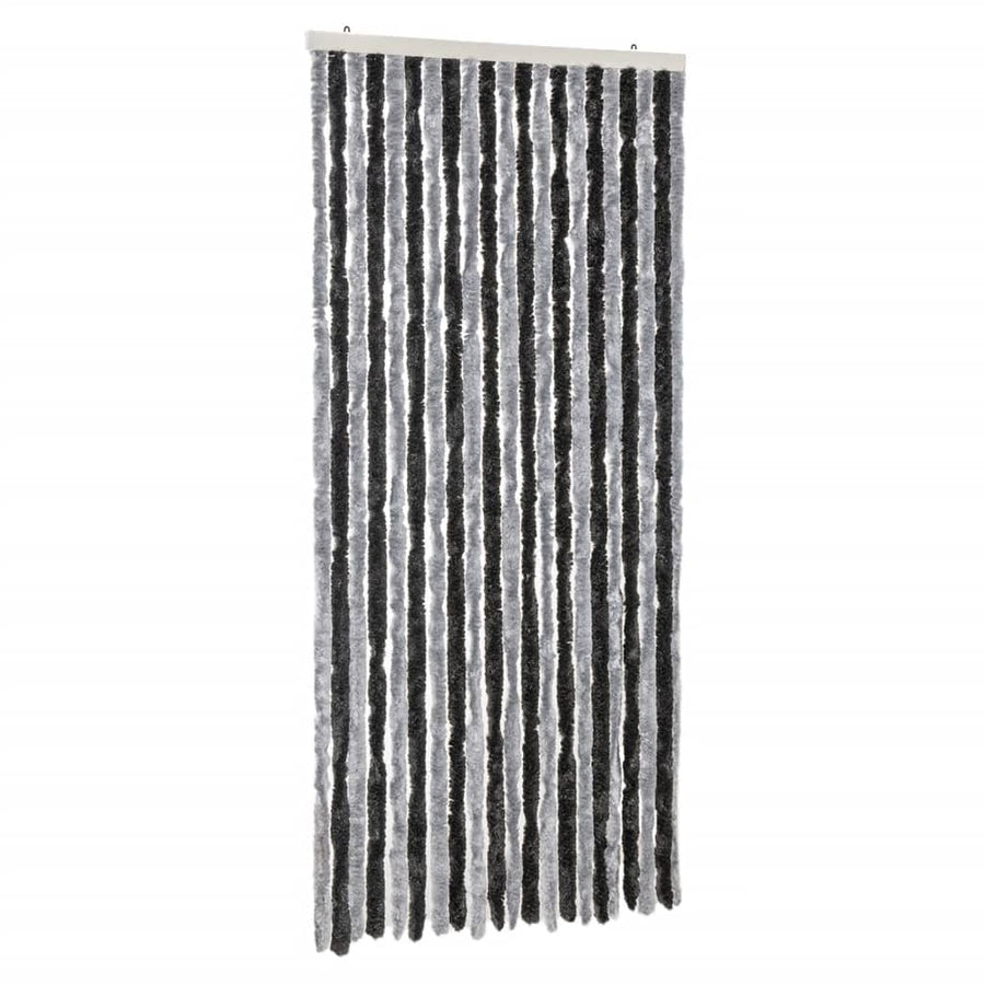 Vliegengordijn 100X220 Cm Chenille Grijs En Zwart