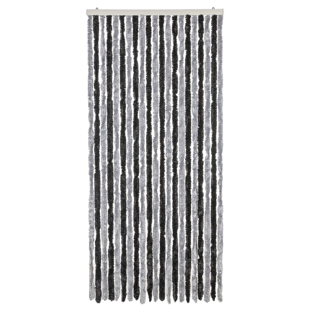 Vliegengordijn 100X230 Cm Chenille Grijs En Zwart