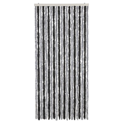 Vliegengordijn 100X230 Cm Chenille Grijs En Zwart
