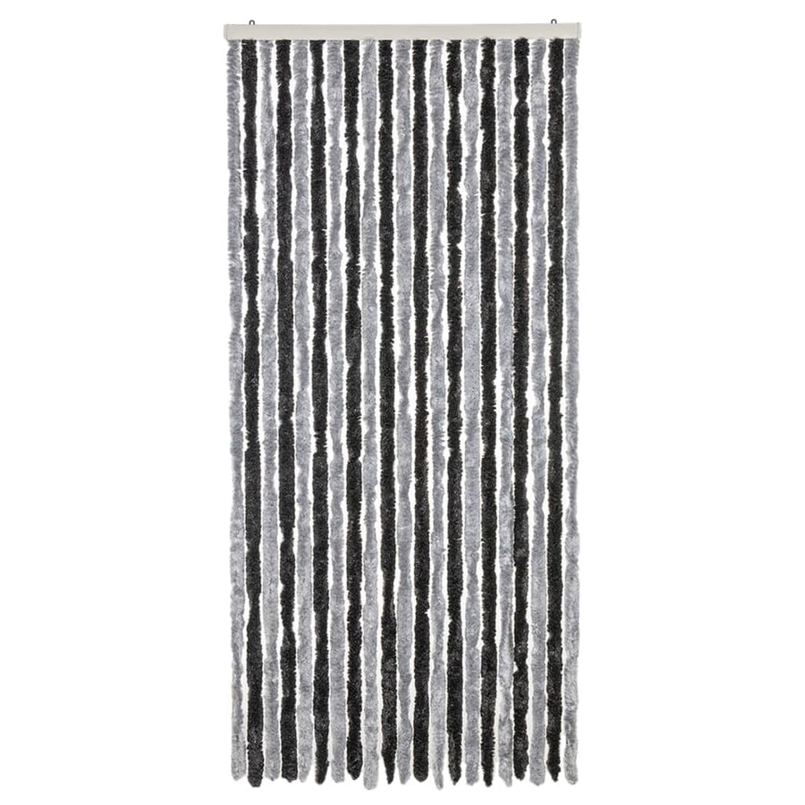 Vliegengordijn 100X230 Cm Chenille Grijs En Zwart