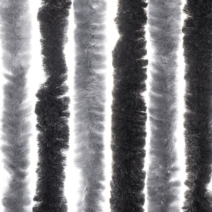 Vliegengordijn 100X230 Cm Chenille Grijs En Zwart