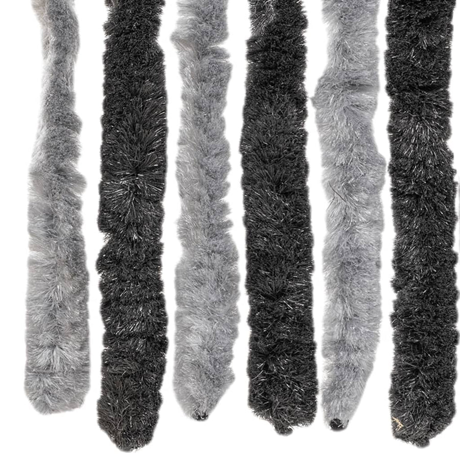 Vliegengordijn 100X230 Cm Chenille Grijs En Zwart
