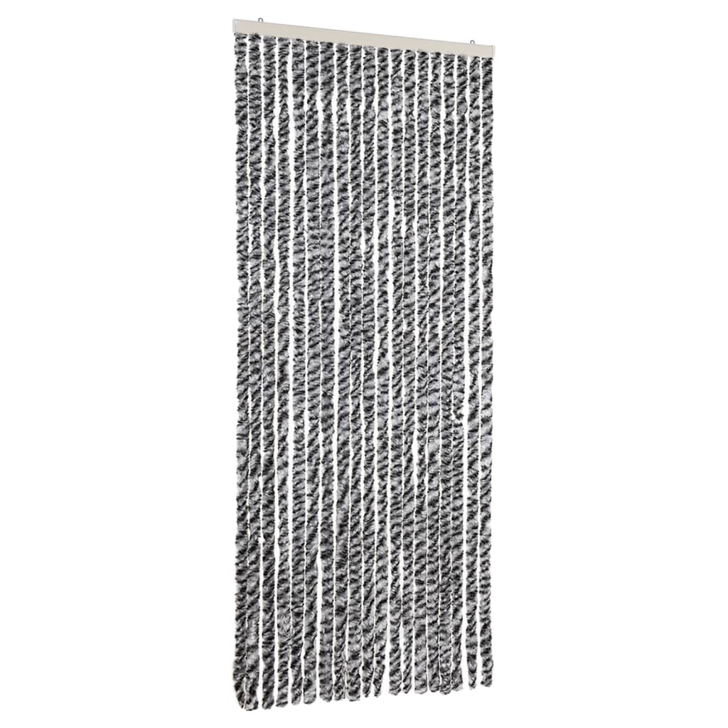 Vliegengordijn Chenille Grijs En - Zwart En Wit 56 x 185 cm