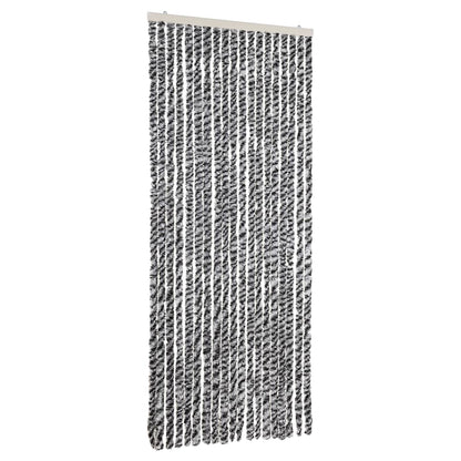 Vliegengordijn Chenille Grijs En - Zwart En Wit 56 x 185 cm