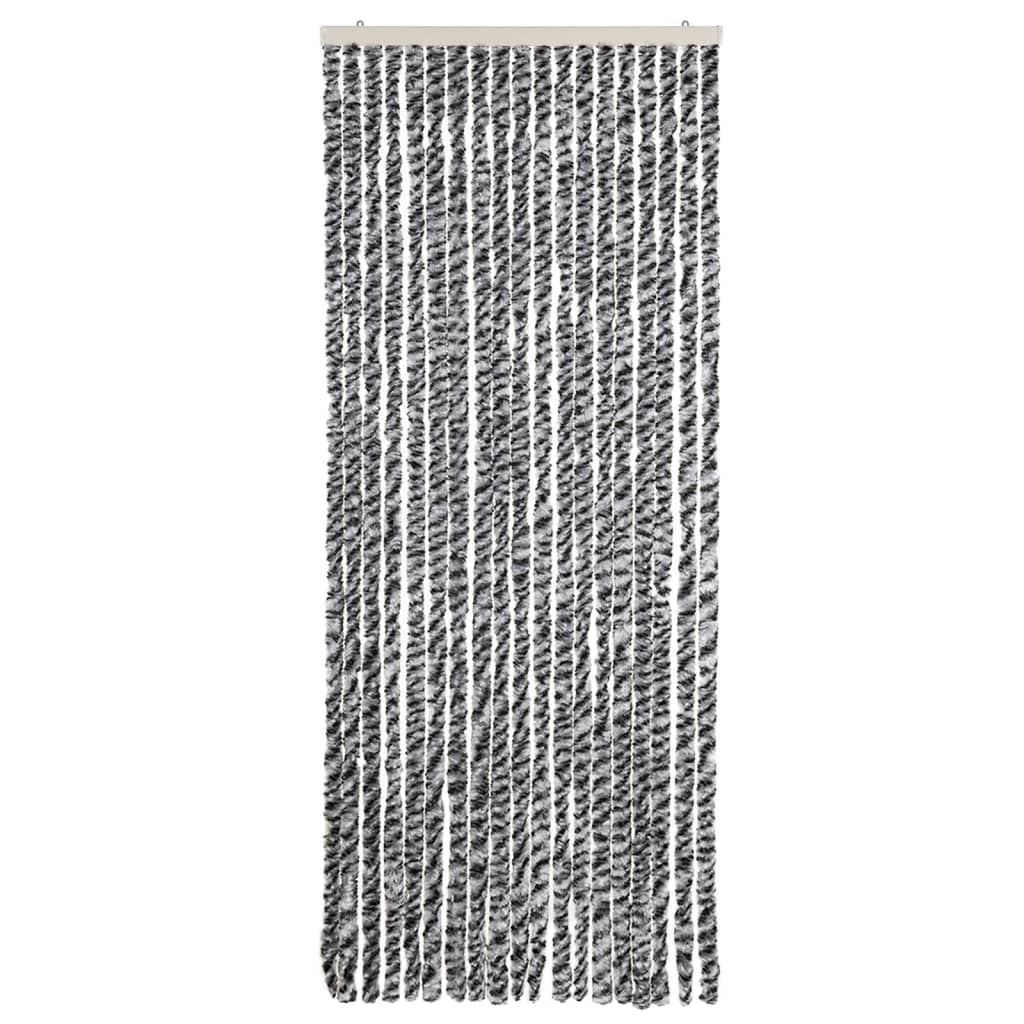 Vliegengordijn Chenille Grijs En - Zwart En Wit 56 x 185 cm