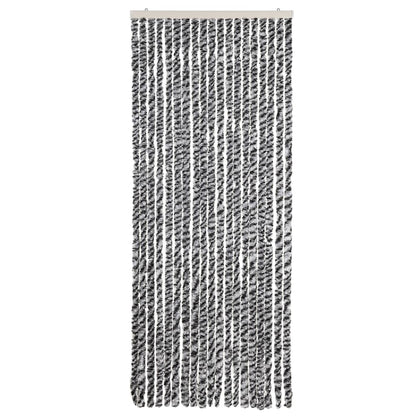 Vliegengordijn Chenille Grijs En - Zwart En Wit 56 x 185 cm