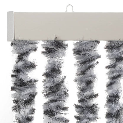 Vliegengordijn Chenille Grijs En - Zwart En Wit 56 x 185 cm