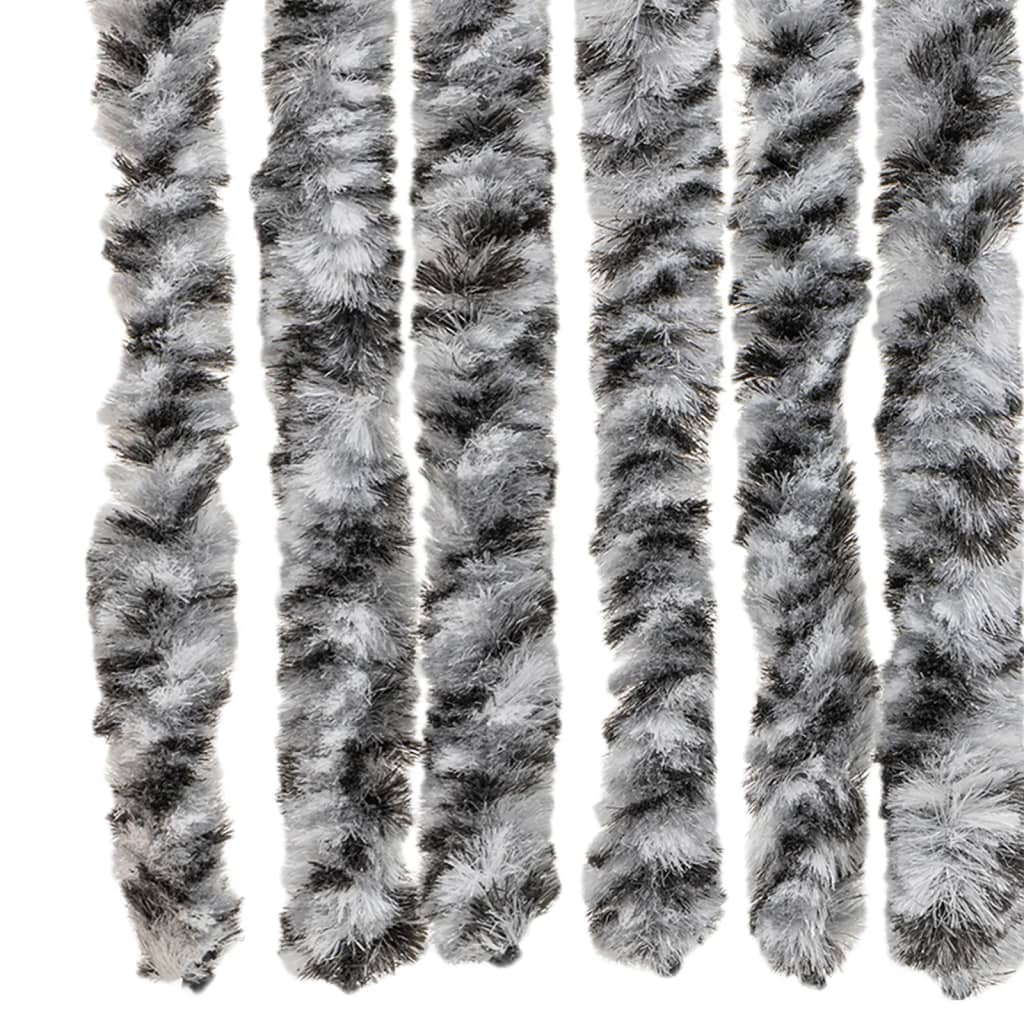 Vliegengordijn Chenille Grijs En - Zwart En Wit 56 x 185 cm