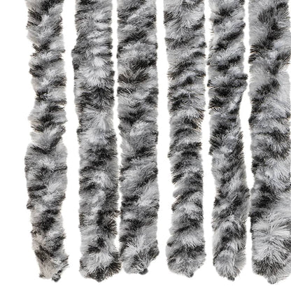 Vliegengordijn Chenille Grijs En - Zwart En Wit 56 x 185 cm
