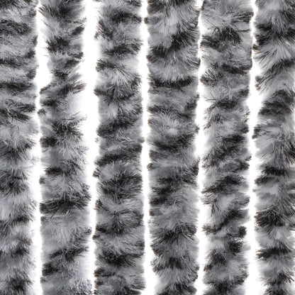 Vliegengordijn Chenille Grijs En - Zwart En Wit 56 x 185 cm