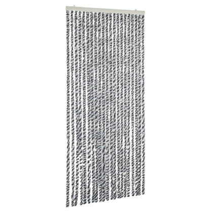 Vliegengordijn 56X200 Cm Chenille Grijs En Zwart-Wit
