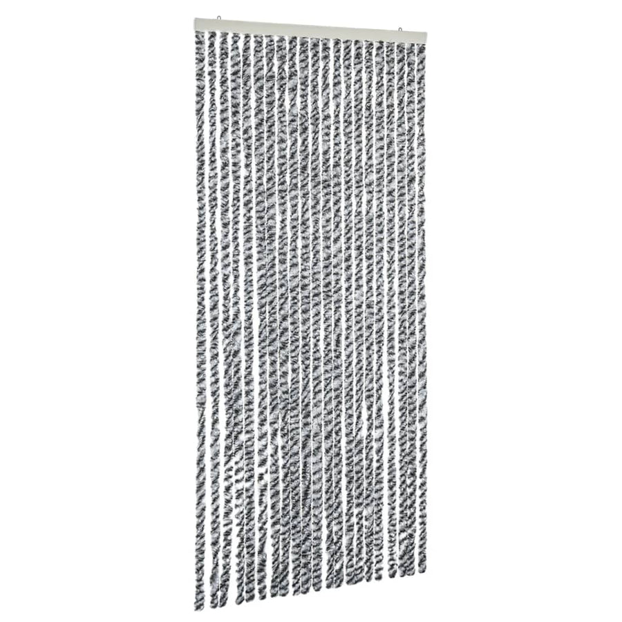 Vliegengordijn 56X200 Cm Chenille Grijs En Zwart-Wit