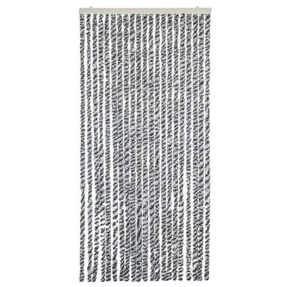 Vliegengordijn 56X200 Cm Chenille Grijs En Zwart-Wit
