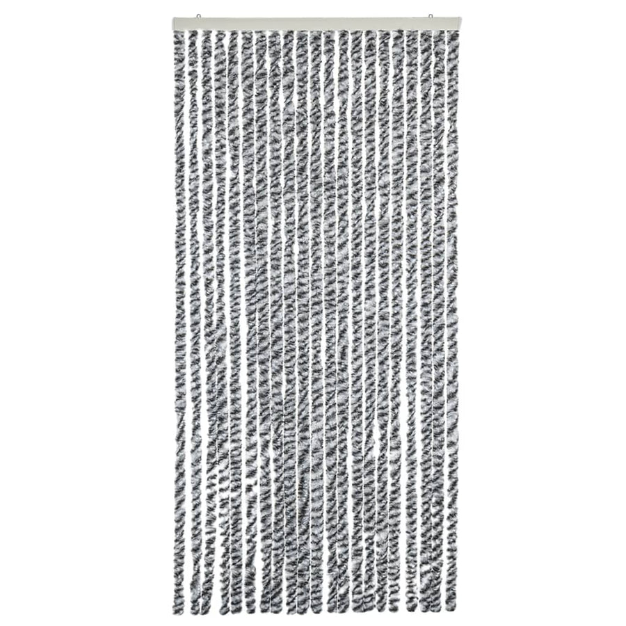 Vliegengordijn 56X200 Cm Chenille Grijs En Zwart-Wit