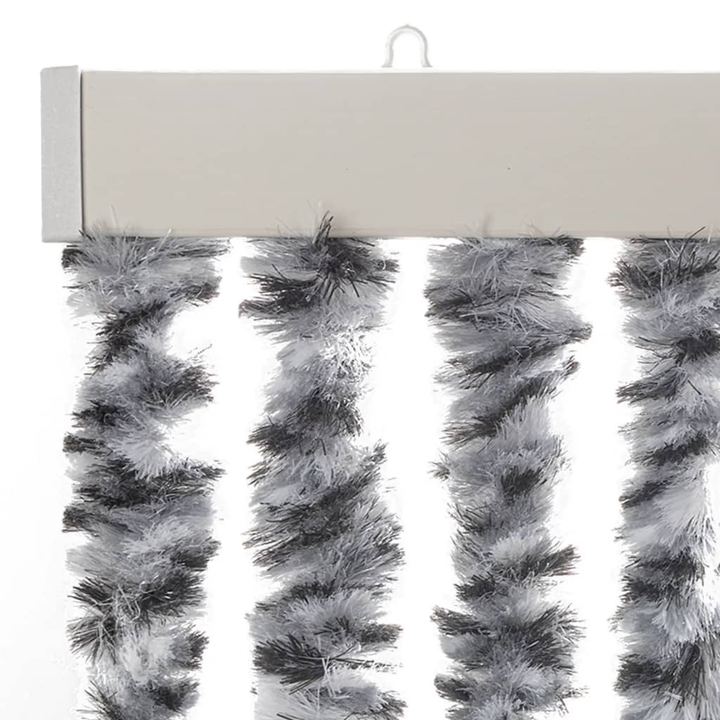 Vliegengordijn 56X200 Cm Chenille Grijs En Zwart-Wit