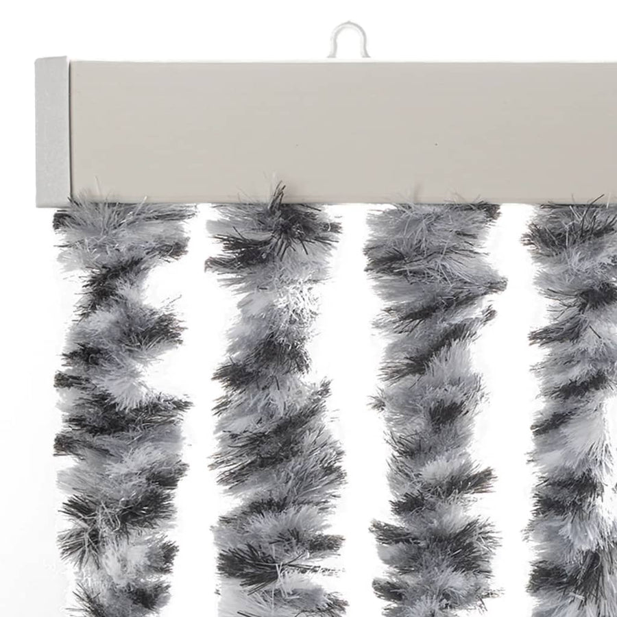 Vliegengordijn 56X200 Cm Chenille Grijs En Zwart-Wit