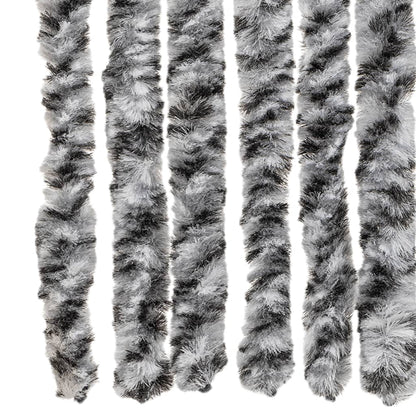 Vliegengordijn 56X200 Cm Chenille Grijs En Zwart-Wit
