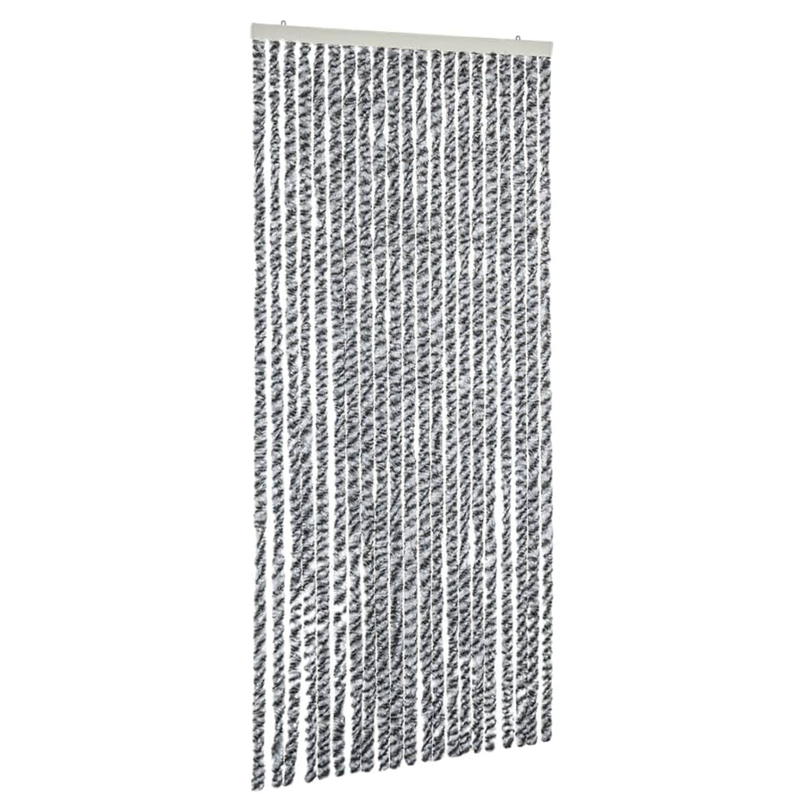 Vliegengordijn 90X200 Cm Chenille Grijs En Zwart-Wit
