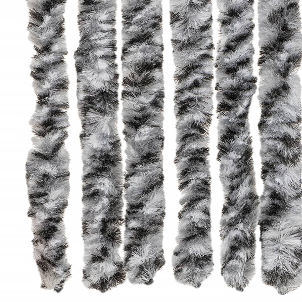 Vliegengordijn 90X200 Cm Chenille Grijs En Zwart-Wit